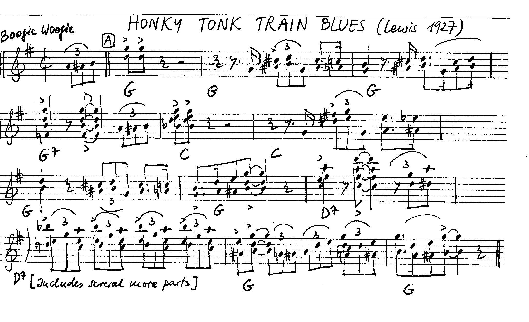 honky tonk train blues leadsheet – book us for your next 20s or gatsby event